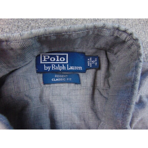 Polo Ralph Lauren Shirt Mens 16x32/33 Regent Classic Fit Gray Plaid - Picture 4 of 9